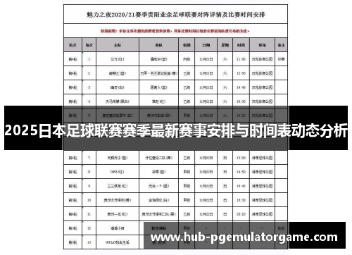 2025日本足球联赛赛季最新赛事安排与时间表动态分析