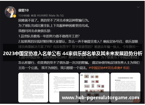2023中国足协准入名单公布 44家俱乐部名单及其未来发展趋势分析